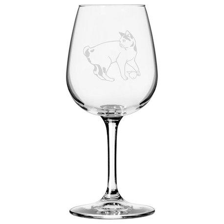 Japanese Bobtail, Side View 1 Cat All Purpose 12.75oz. Libbey Wine Glass