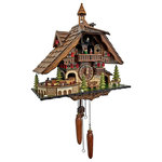 Engstler - Engstler Battery-operated Cuckoo Clock- Full Size - Battery cuckoo clock uses "C" batteries (not included) - made in Germany. Cuckoo comes out - cuckoos the number of hours on the hour - plays 12 different alternating tunes on the hour - Dancers and Train turn when music plays.