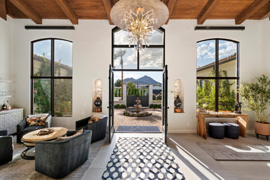 Example of a tuscan living room design in Phoenix