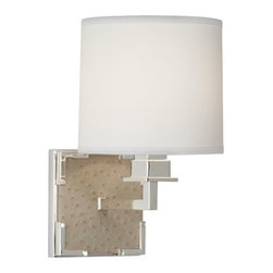 Mary McDonald Spence Wall Sconce Ecru Faux Ostrich Leather w/ Si - Wall Sconces