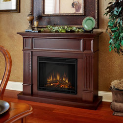 Real Flame Mahogany Camden Convertible Electric Fireplace - Indoor Fireplaces