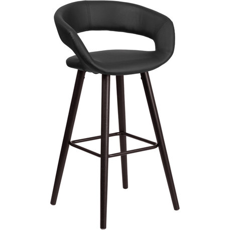 29"H Black Vinyl Barstool