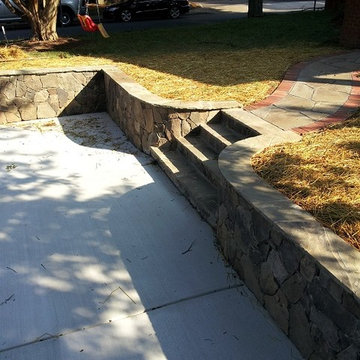 Natural Thin Stone Retaining Walls, Planters