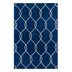 Bliss Hand-Tufted and Hard-Carved Polyster Rug, Navy, Navy, 3'6"x5'6", Bs-12