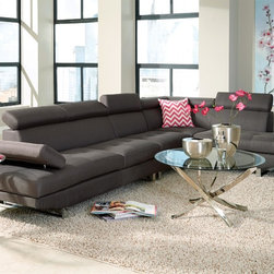 Coaster 501221 Piper Dark Brown Contemporary Sectional Sofa - Living Room Furniture Sets
