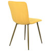 Homycasa 34.8"H Modern Velvet  Dining Chair in Yellow (Set of 4)