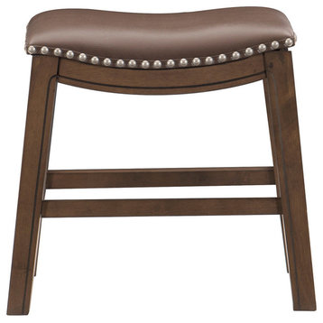 Yannis 18" Height Saddle Stool, Brown