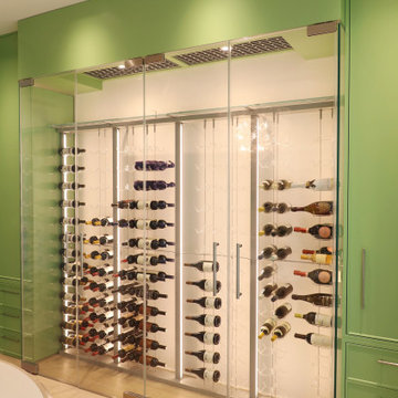 Lakeway Green Cabinet and Wine Wall