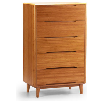 Greenington Currant Five Drawer Chest, Classic Bamboo, Caramelized