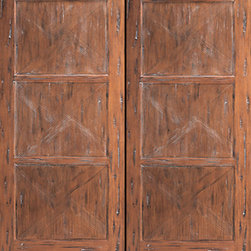 Japanese Style Prehung Double Door, Hand Carved, Solid Mahogany - Front Doors