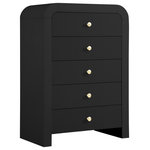 Meridian Furniture - Artisto Chest, Black - Make organizing a stylish affair when you bring home this Artisto chest. This beautiful chest features an elegantly eye-catching design with its rich wood veneer black finish and its textured drawer front designs. Five drawers give you oodles of room for storing items out of sight and out of mind, and the roomy drawers make sure that organizational power is at your fingertips. For versatility, both gold and chrome handles are included with the chest.