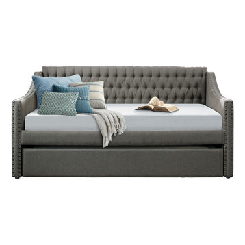 Doris Daybed With Trundle, Dark Gray