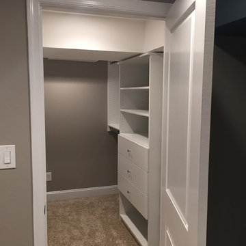 Basement renovation with Custom fish tank built in