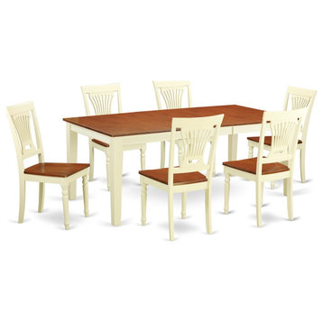 7-Piece Dinette Table Set, Table and 6-Dining Chairs
