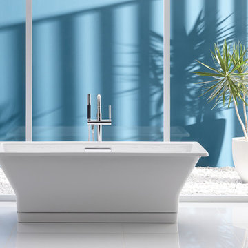 Kohler Freestanding Bath Tub & Stillness Floor-mount Bath Filler with Handshower