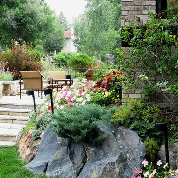 Flower Beds Leading up to Patio