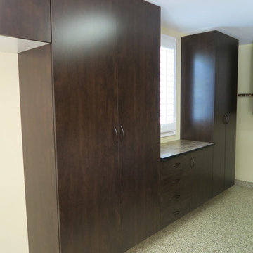 Chocolate Apple Cabinets with Sedona Epoxy Flooring