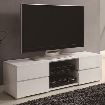 Coaster | Contemporary High Gloss White TV Stand -$315.86