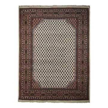 Hand Knotted Persian Wool Area Rug Oriental Cream