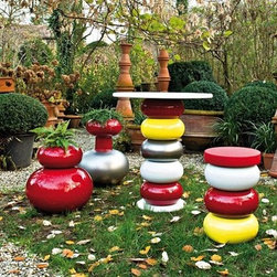 Faituttoto Outdoor Stool by Serralunga - Outdoor Footstools And Ottomans