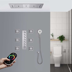 Remote Controlled LED Large Musical Shower System, Style C - Remote Control Light - Showerheads And Body Sprays