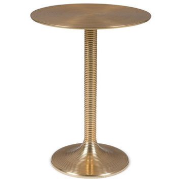 Gold Round Pedestal Side Table | Bold Monkey Hypnotising