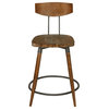 INK+IVY Frazier Industrial Wooden Dining 24" Counter Stool with Back