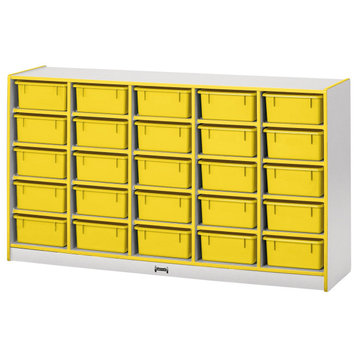 Rainbow Accents 25 Tub Mobile Storage - without Tubs - Yellow