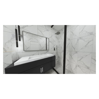 Minimalist apartment - Industrial - Bathroom - Los Angeles - by Crewzz ... - Small Industrial Apartment Renovation Bathroom Renovation