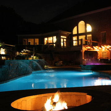 Lazy River Pool and Island Fire Pit