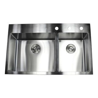 34 L x 21 W 70/30 Double Bowl Undermount Kitchen Sink Low Divider with  Grid