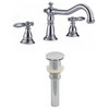 American Imagination 13.5"W Bathroom Sink Faucet Set, Chrome