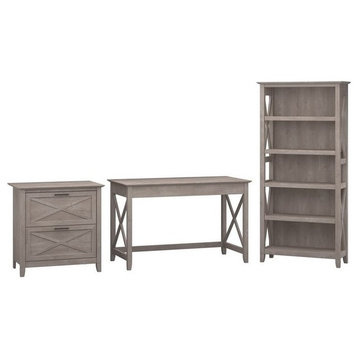 Pemberly Row 3 Piece Office Set in Washed Gray
