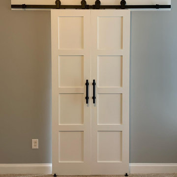 White Double Barn Doors with Black Hardware
