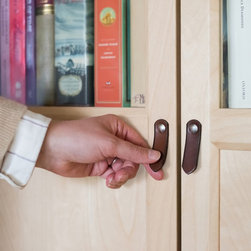Walnut Studiolo - Leather Tab Pull, The St. Johns - Cabinet And Drawer Handle Pulls
