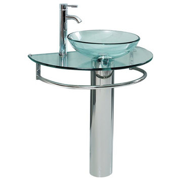 Fresca Attrazione Modern Glass Bathroom Pedestal