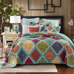 Dada Bedding Fairy Forest Glade Real Patchwork Reversible Bohemian Cotton Quilte - Quilts And Quilt Sets