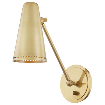 Hudson Valley Easley 1 Light Wall Sconce 6731-AGB, Aged Brass