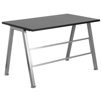 Bestar 30 x 60 Table with square metal legs in Deep Grey