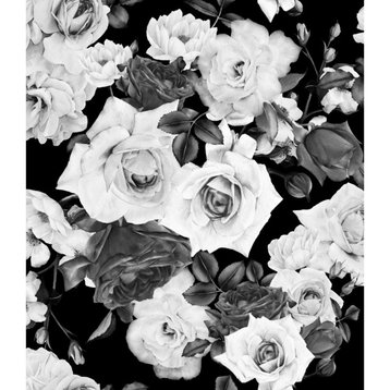 Black and White Floral Tapestry