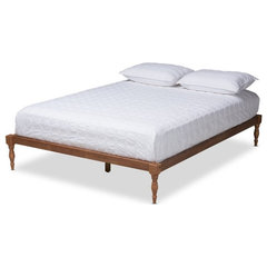 Iseline Walnut Browned Wood Full Size Platform Bed Frame