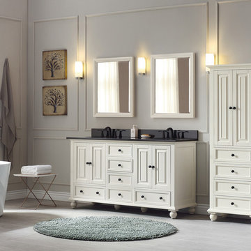 Avanity Thompson 61 in. Double Sink Vanity Combo in French White finish