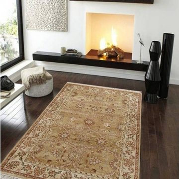 Rugsville Persian Floral Hand Knotted Antiquity Green Rug (4' x 6')