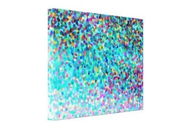 Blue Multicolored Abstract Art Canvas Print