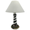 Cape Hatteras Black and White Striped Lighthouse Lamp