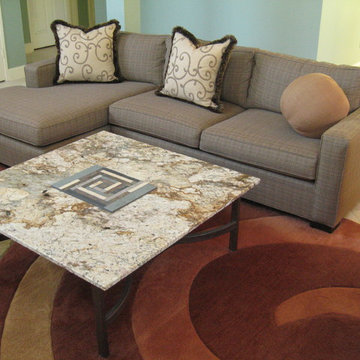 Sonoma CA residence - living room interior design and custom coffee table