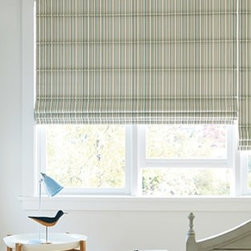 Flat Striped Roman Shades - Roman Shades