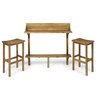 GDF Studio 3-Piece Cassie Outdoor Acacia Wood Balcony Bar Set, Natural Stained