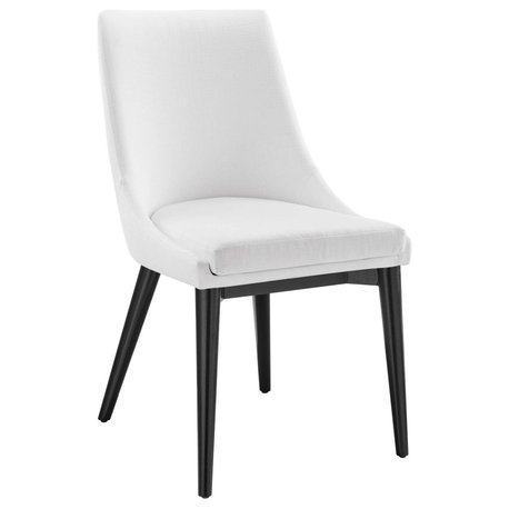 Viscount Upholstered Fabric Dining Side Chair, White