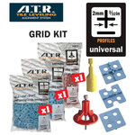 ATR Plastics - ATR Tile Leveling System 250 Kit, Grid Layout 2mm Grout spacer Line - ATR Tile Leveling Alignment System GRID Layout 250 Kit 2mm, 190 Sq Ft Grid Layout